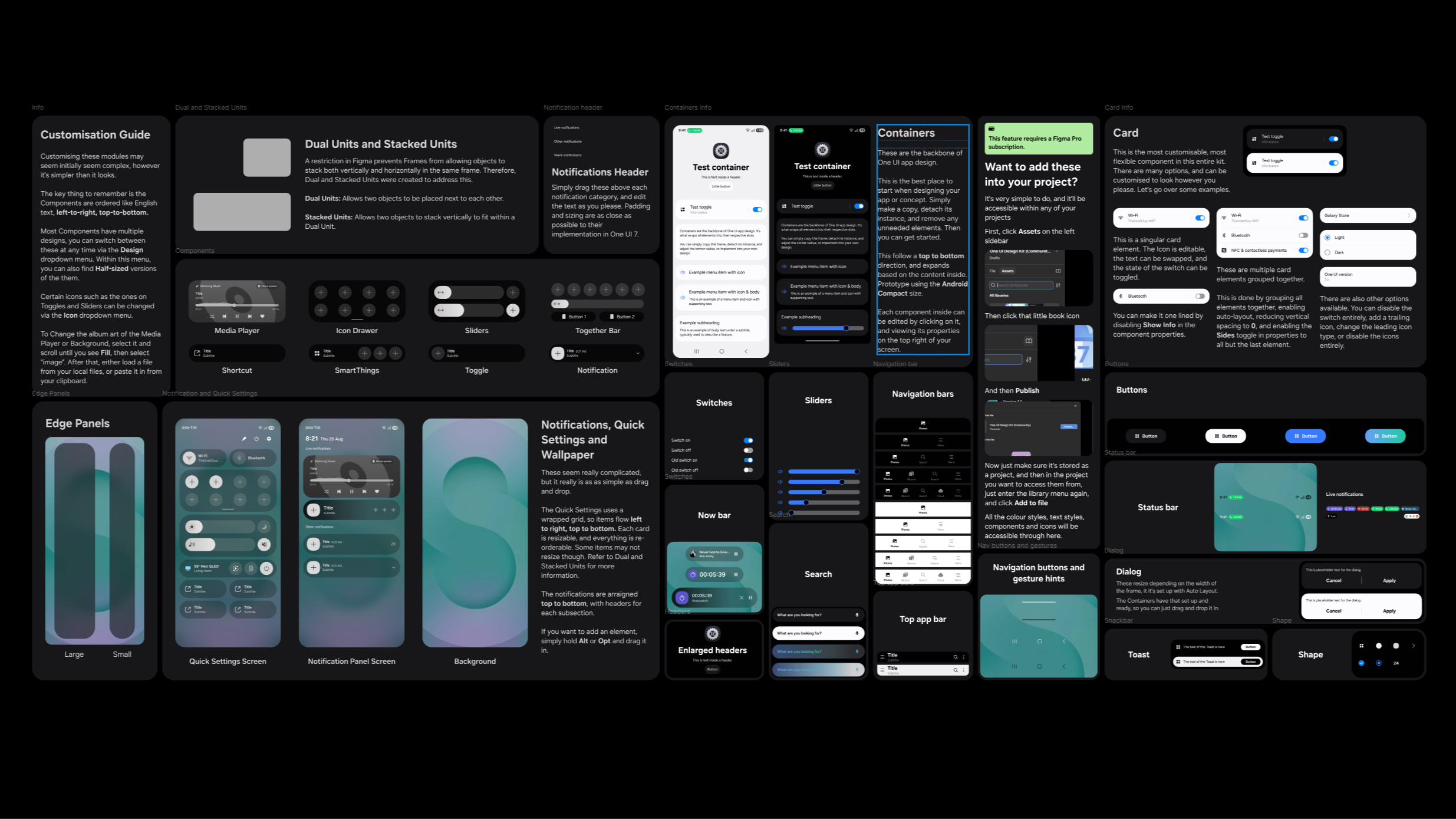 The One UI Design Kit’s Bento-style layout makes designing easy.